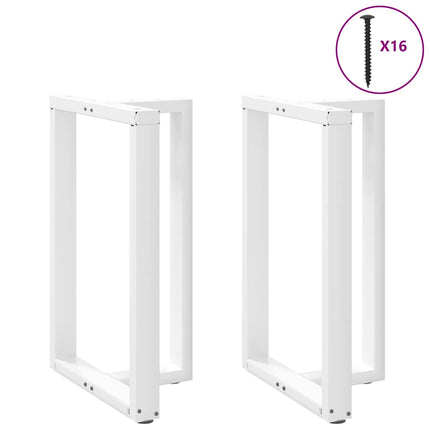 Gambe Tavolo Bar a Forma T 2 pz bianco 60x35x(90-91) cm Acciaio