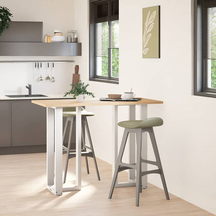 Gambe Tavolo Bar a Forma T 2pz bianco 50x35x(100-101)cm Acciaio