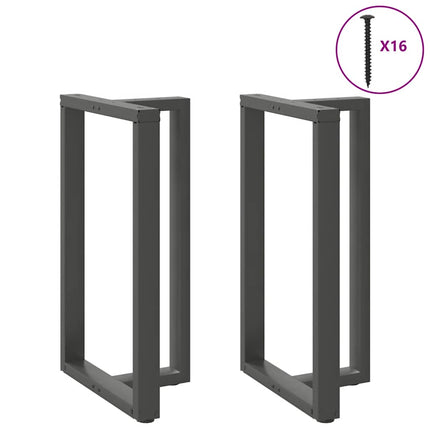 Gambe Tavolo Bar a T 2 pz Antracite 60x35x(100-101) cm Acciaio