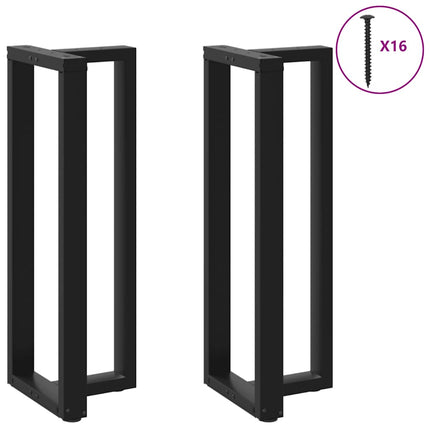 Gambe Tavolo Bar a Forma T 2 pz Nero 40x35x(110-111) cm Acciaio