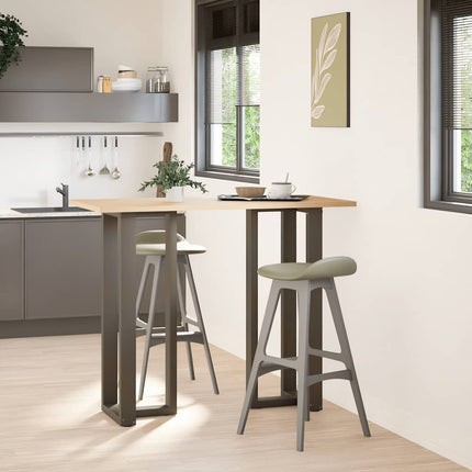 Gambe Tavolo Bar a T 2 pz Naturale 50x35x(111-112) cm Acciaio