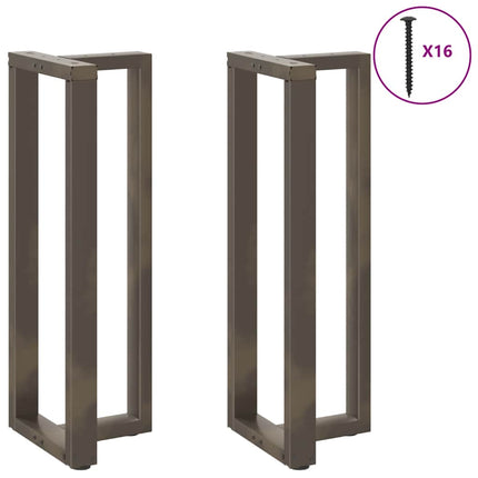 Gambe Tavolo Bar a T 2 pz Naturale 50x35x(111-112) cm Acciaio