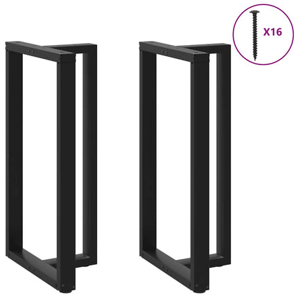 Gambe Tavolo Bar a Forma T 2 pz Nero 60x35x(110-111) cm Acciaio