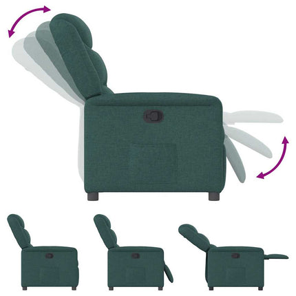 Poltrona Reclinabile in Tessuto Verde Scuro