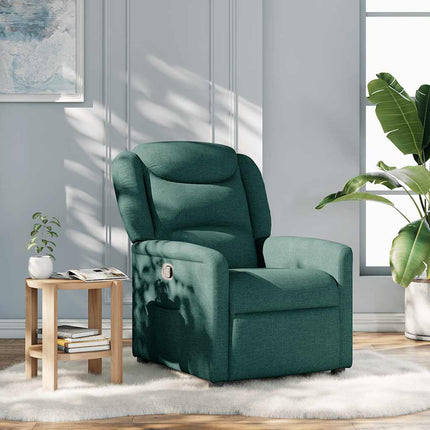 Poltrona Reclinabile in Tessuto Verde Scuro