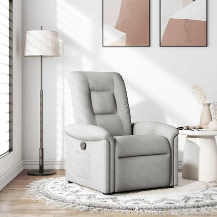 Poltrona Reclinabile in Tessuto Grigio Nuvola