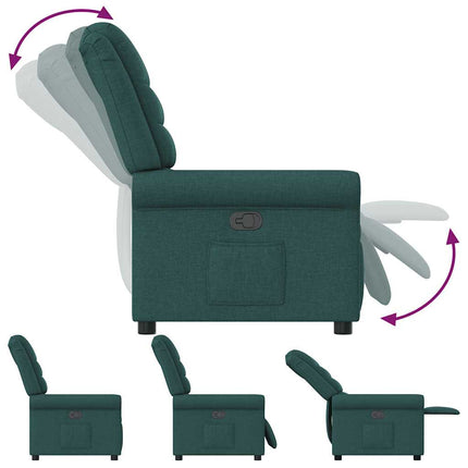 Poltrona Reclinabile in Tessuto Verde Scuro