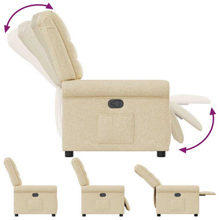 Poltrona Reclinabile in Tessuto Crema