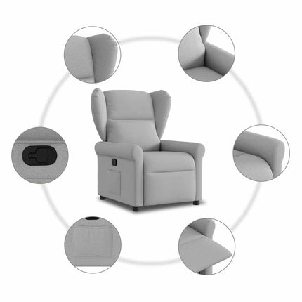 Poltrona Reclinabile in Tessuto Grigio Nuvola