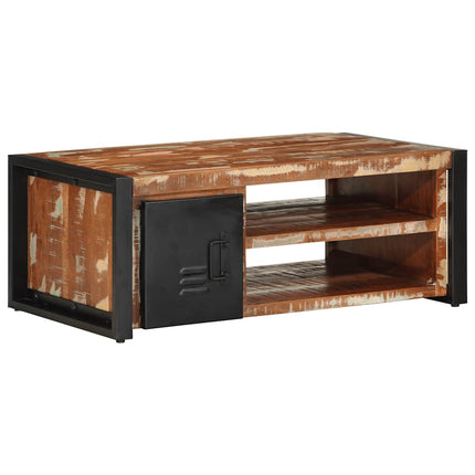Tavolino Salotto Multicolore 90x50x36cm Legno Massello Recupero