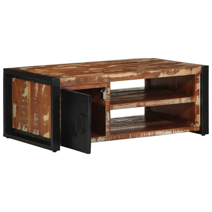 Tavolino Salotto Multicolore 90x50x36cm Legno Massello Recupero