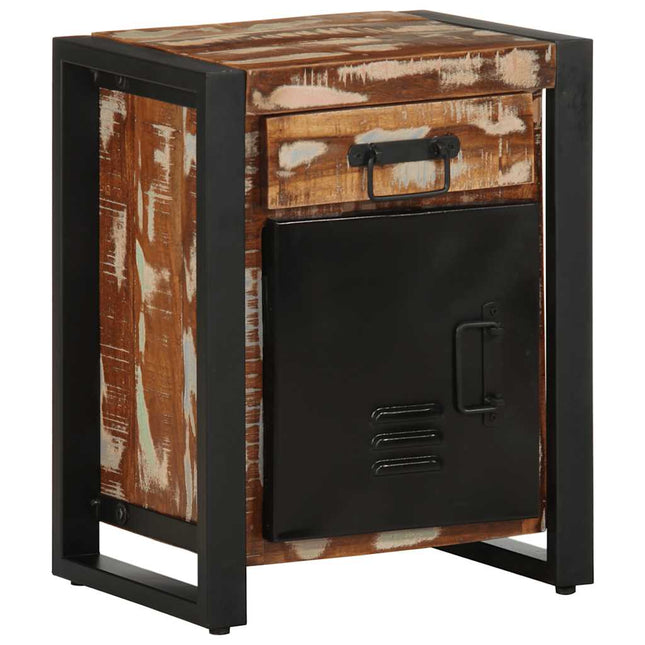 Comodino Multicolore 40x30x50 cm in Legno Massello Recupero