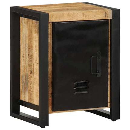 Comodino 40x30x51 cm in Legno Grezzo Massello di Mango
