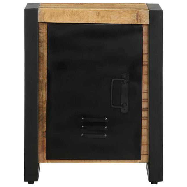 Comodino 40x30x51 cm in Legno Grezzo Massello di Mango