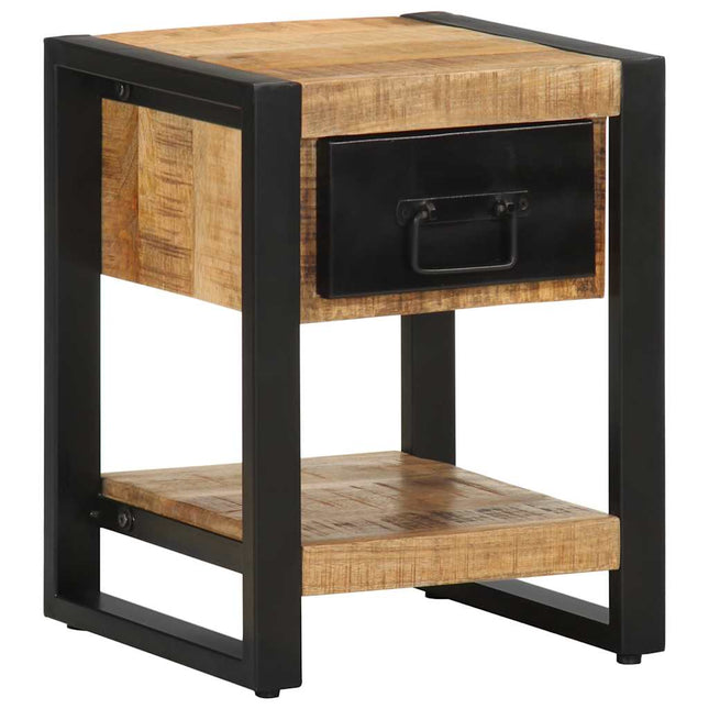 Comodino 35x34x45 cm in Legno Massello Mango Grezzo