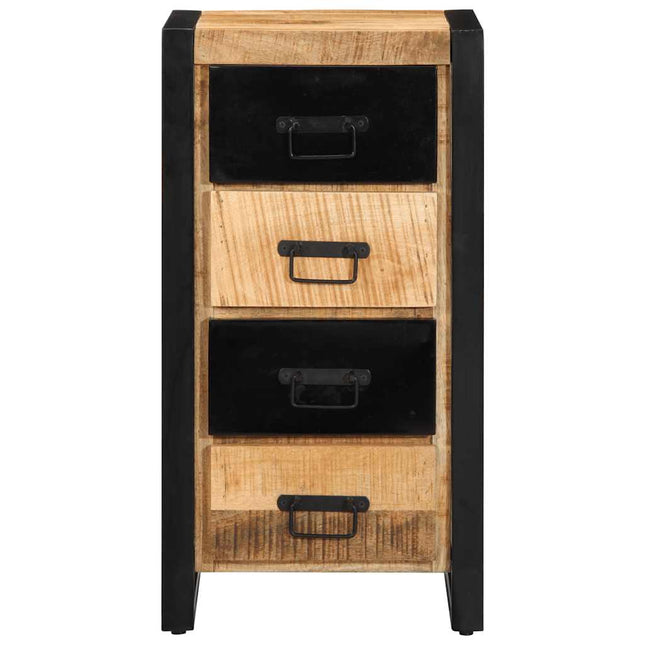 Cassettiera 40x40x90 cm in Legno Massello di Mango Grezzo