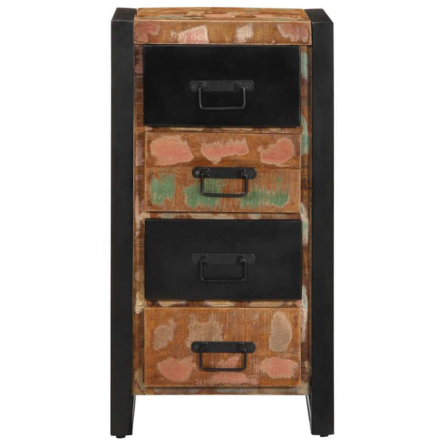 Cassettiera Multicolore 40x40x90 cm Legno Massello di Recupero