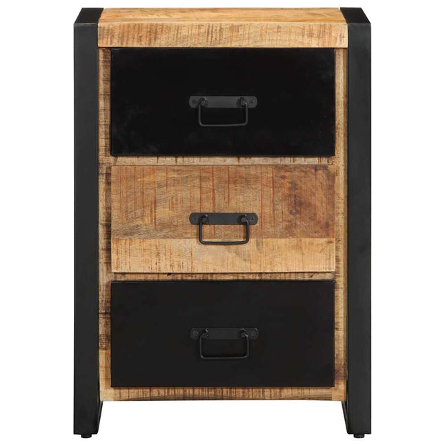 Cassettiera 50x35x70 cm in Legno Massello di Mango Grezzo