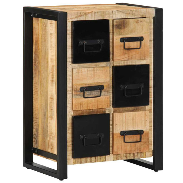 Credenza 50x35x70 cm in Legno Massello di Mango Grezzo