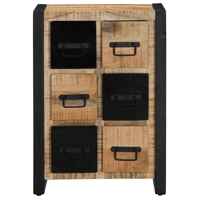 Credenza 50x35x70 cm in Legno Massello di Mango Grezzo