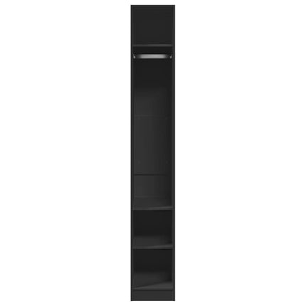 Armadio Nero 30x50x200 cm in Legno Multistrato