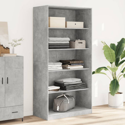 Armadio Grigio Cemento 100x50x200 cm in Legno Multistrato