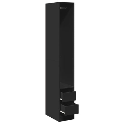 Armadio Nero 30x50x200 cm in Legno Multistrato