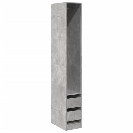 Armadio Grigio Cemento 30x50x200 cm in Legno Multistrato