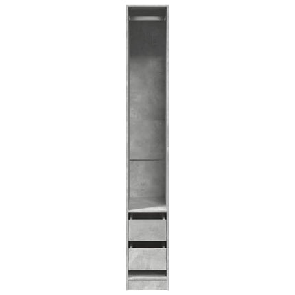 Armadio Grigio Cemento 30x50x200 cm in Legno Multistrato