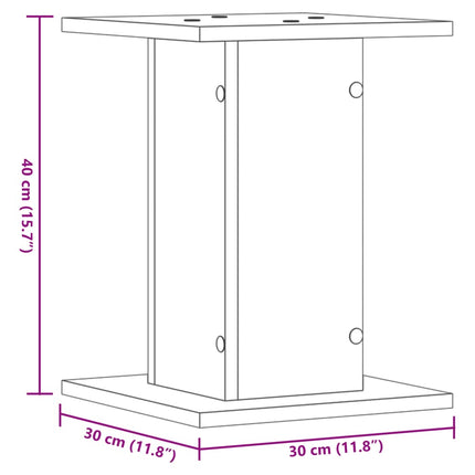 Supporti per Piante 2 pz Grigio Sonoma 30x30x40cm in Truciolato