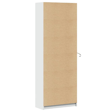 Credenza con LED Bianca 74x32,5x200 cm in Truciolato