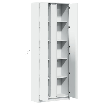 Credenza con LED Bianca 74x32,5x200 cm in Truciolato