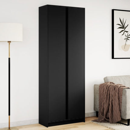 Credenza con LED Nera 74x32,5x200 cm in Truciolato