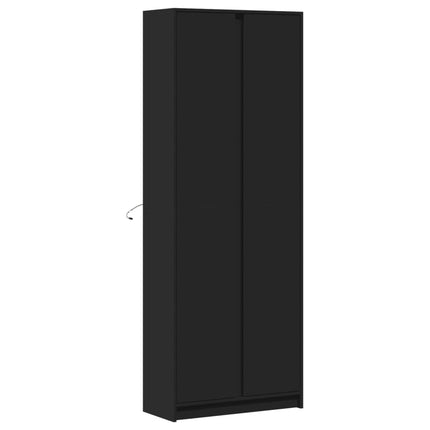 Credenza con LED Nera 74x32,5x200 cm in Truciolato