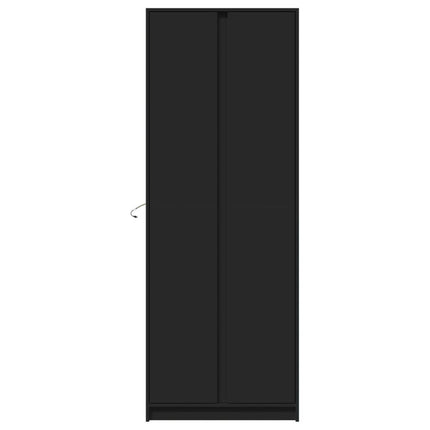 Credenza con LED Nera 74x32,5x200 cm in Truciolato