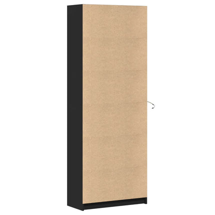 Credenza con LED Nera 74x32,5x200 cm in Truciolato