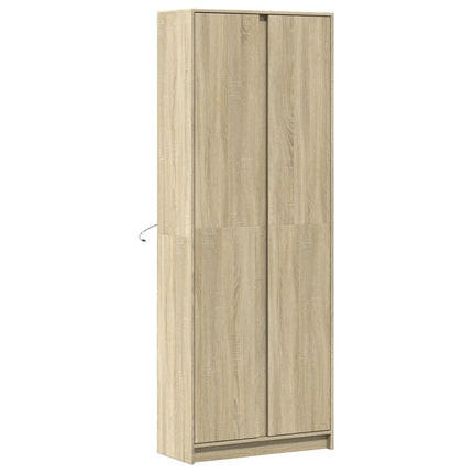 Credenza con LED Rovere Sonoma 74x32,5x200 cm in Truciolato