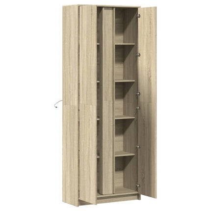 Credenza con LED Rovere Sonoma 74x32,5x200 cm in Truciolato