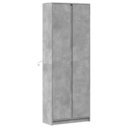 Credenza con LED Grigio Cemento 74x32,5x200 cm in Truciolato