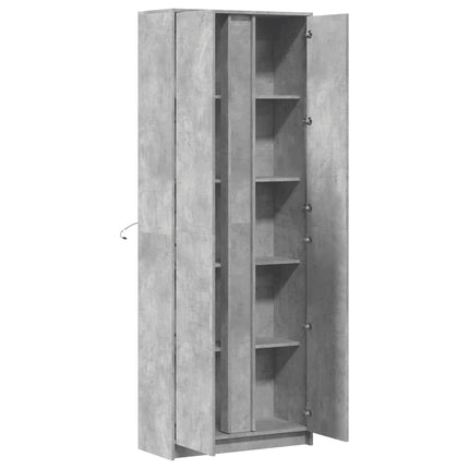 Credenza con LED Grigio Cemento 74x32,5x200 cm in Truciolato