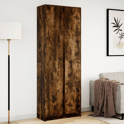 Credenza con LED Rovere Fumo 74x32,5x200 cm in Truciolato