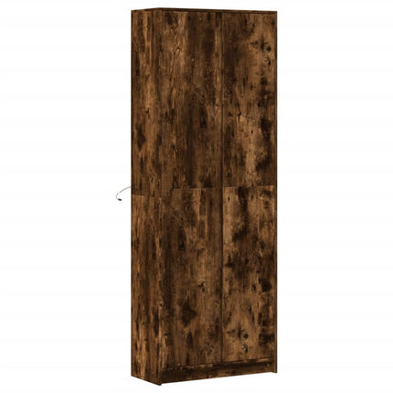 Credenza con LED Rovere Fumo 74x32,5x200 cm in Truciolato