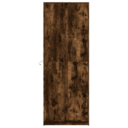 Credenza con LED Rovere Fumo 74x32,5x200 cm in Truciolato