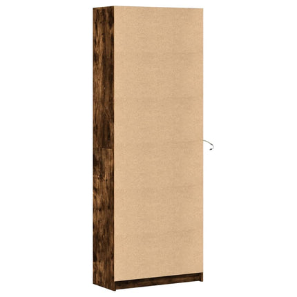 Credenza con LED Rovere Fumo 74x32,5x200 cm in Truciolato