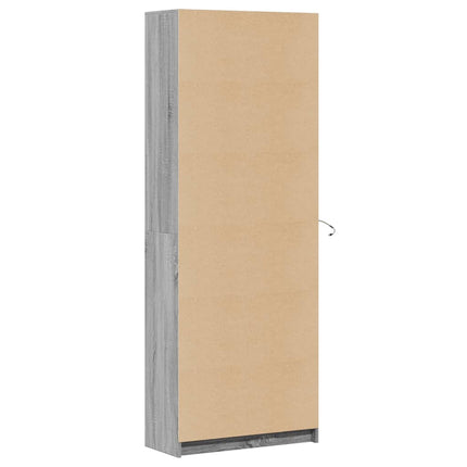 Credenza con LED Grigio Sonoma 74x32,5x200 cm in Truciolato