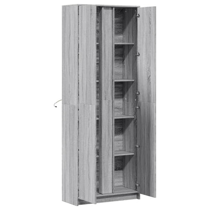 Credenza con LED Grigio Sonoma 74x32,5x200 cm in Truciolato