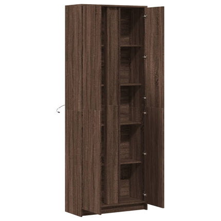 Credenza con LED Rovere Marrone 74x32,5x200 cm in Truciolato
