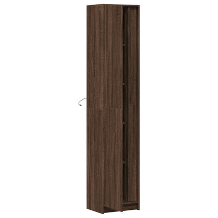 Credenza con LED Rovere Marrone 41,5x32,5x200 cm Multistrato