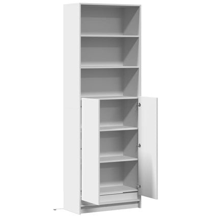 Credenza con LED Bianca 69x32,5x200 cm in Truciolato
