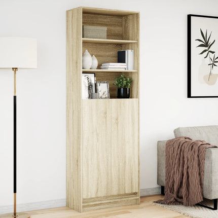 Credenza con LED Rovere Sonoma 69x32,5x200 cm in Truciolato